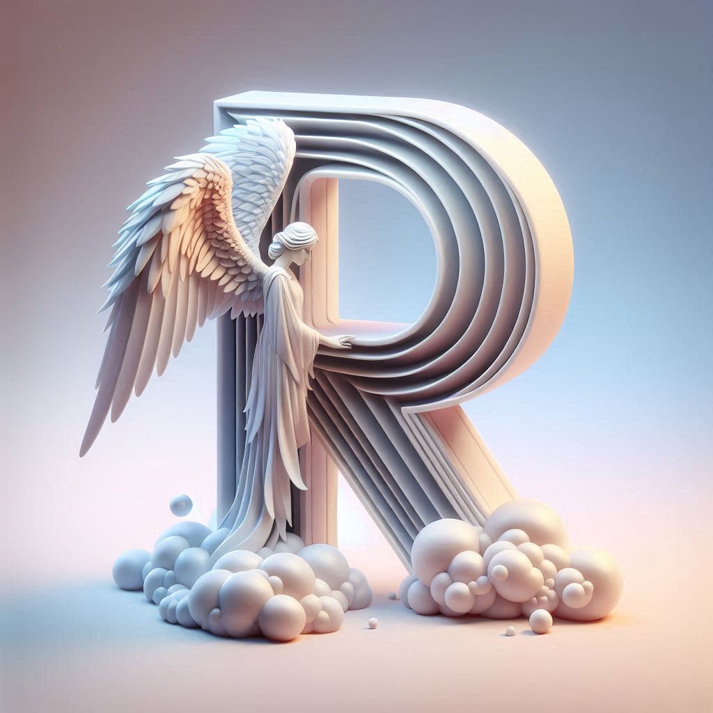Angel 2 — letter R (variant 2)