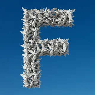 Angel — letter F (variant 2)