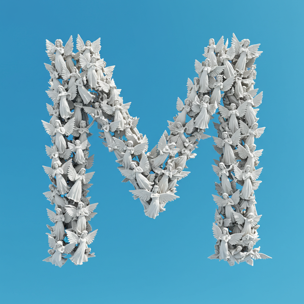 Angel — letter M (variant 2)