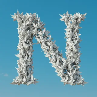 Angel — letter N (variant 2)