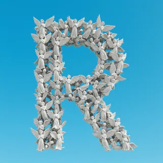 Angel — letter R (variant 2)