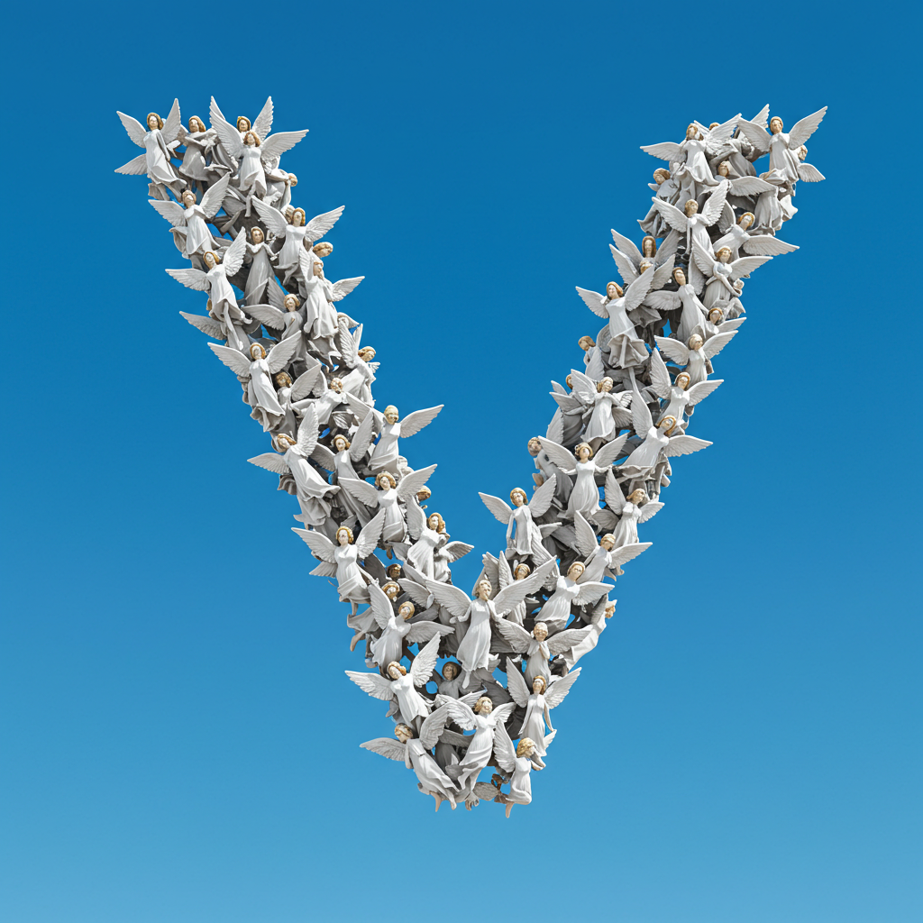 Angel — letter V (variant 2)