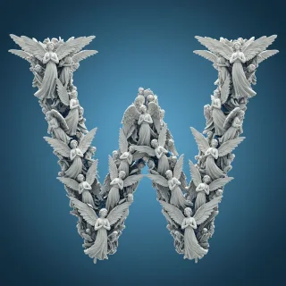 Angel — letter W