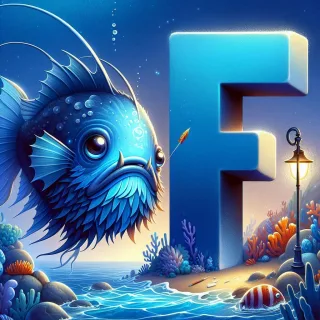 Anglerfish — letter F (variant 2)