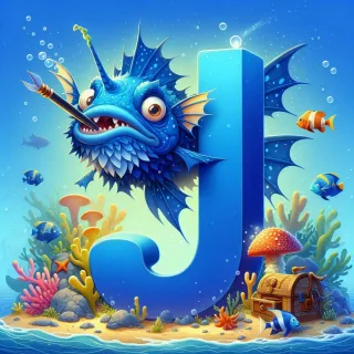 Anglerfish — letter J (variant 2)