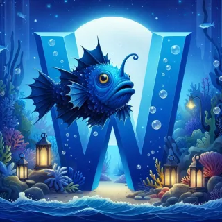 Anglerfish — letter W (variant 2)