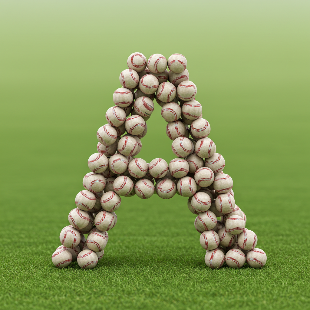 Baseballs — letter A (variant 2)