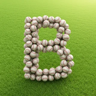 Baseballs — letter B (variant 2)