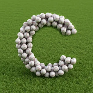 Baseballs — letter C (variant 2)