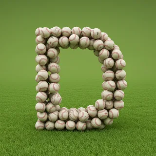Baseballs — letter D (variant 2)