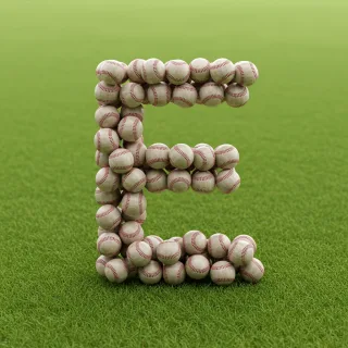 Baseballs — letter E