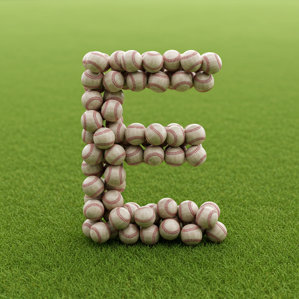Baseballs — letter E