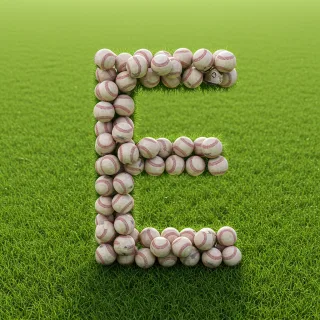 Baseballs — letter E (variant 2)