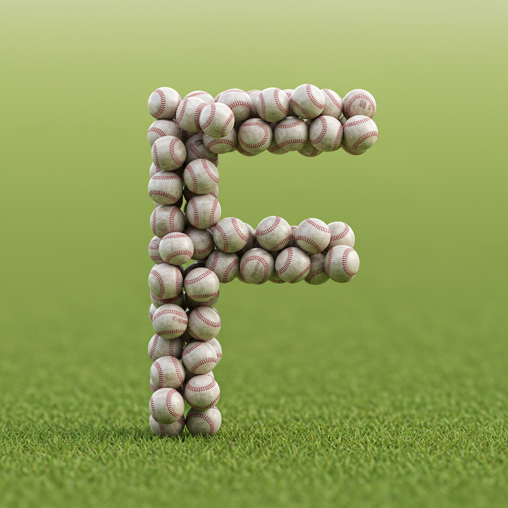Baseballs — letter F