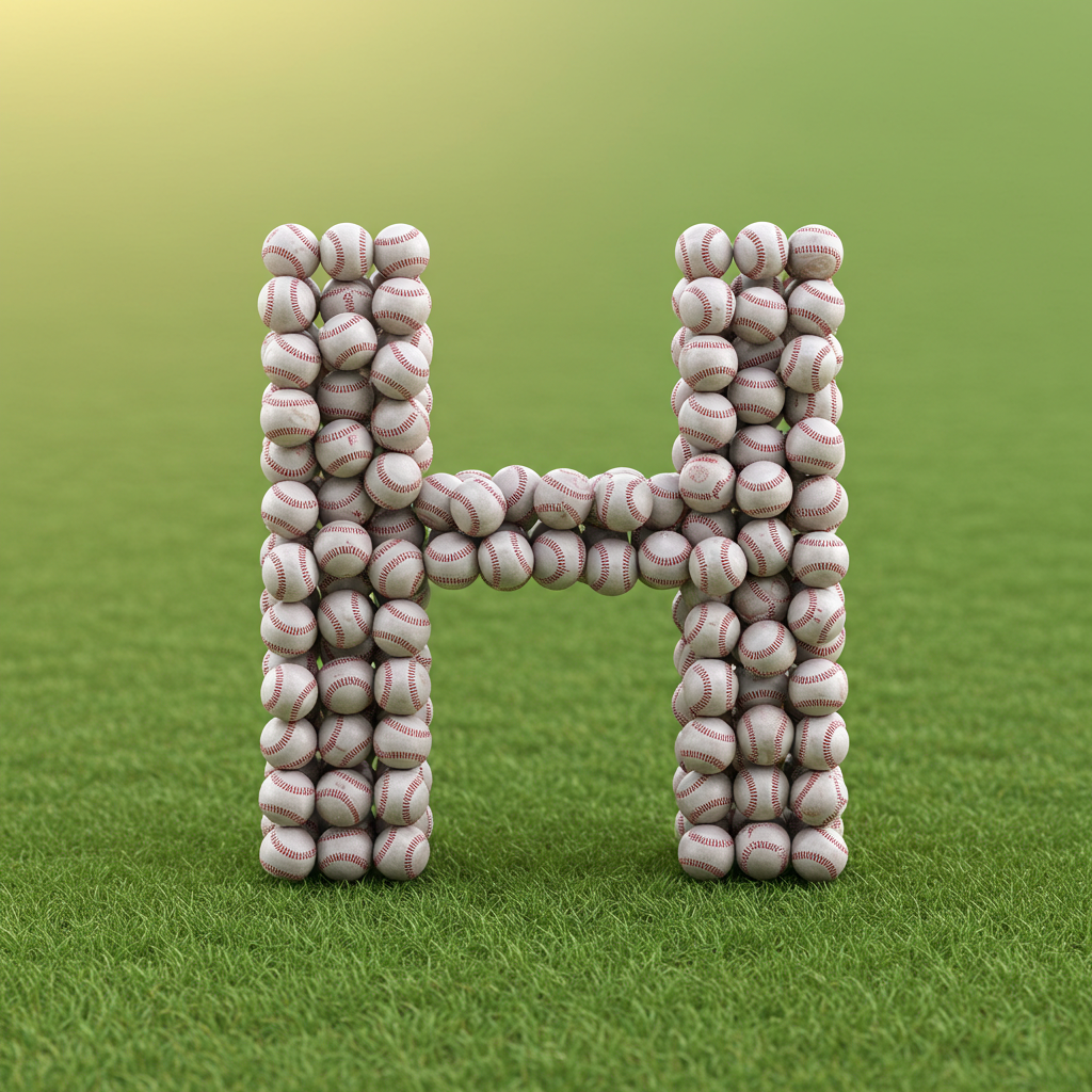 Baseballs — letter H