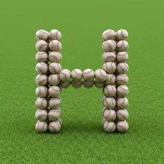 Baseballs — letter H (variant 2)
