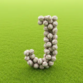 Baseballs — letter J