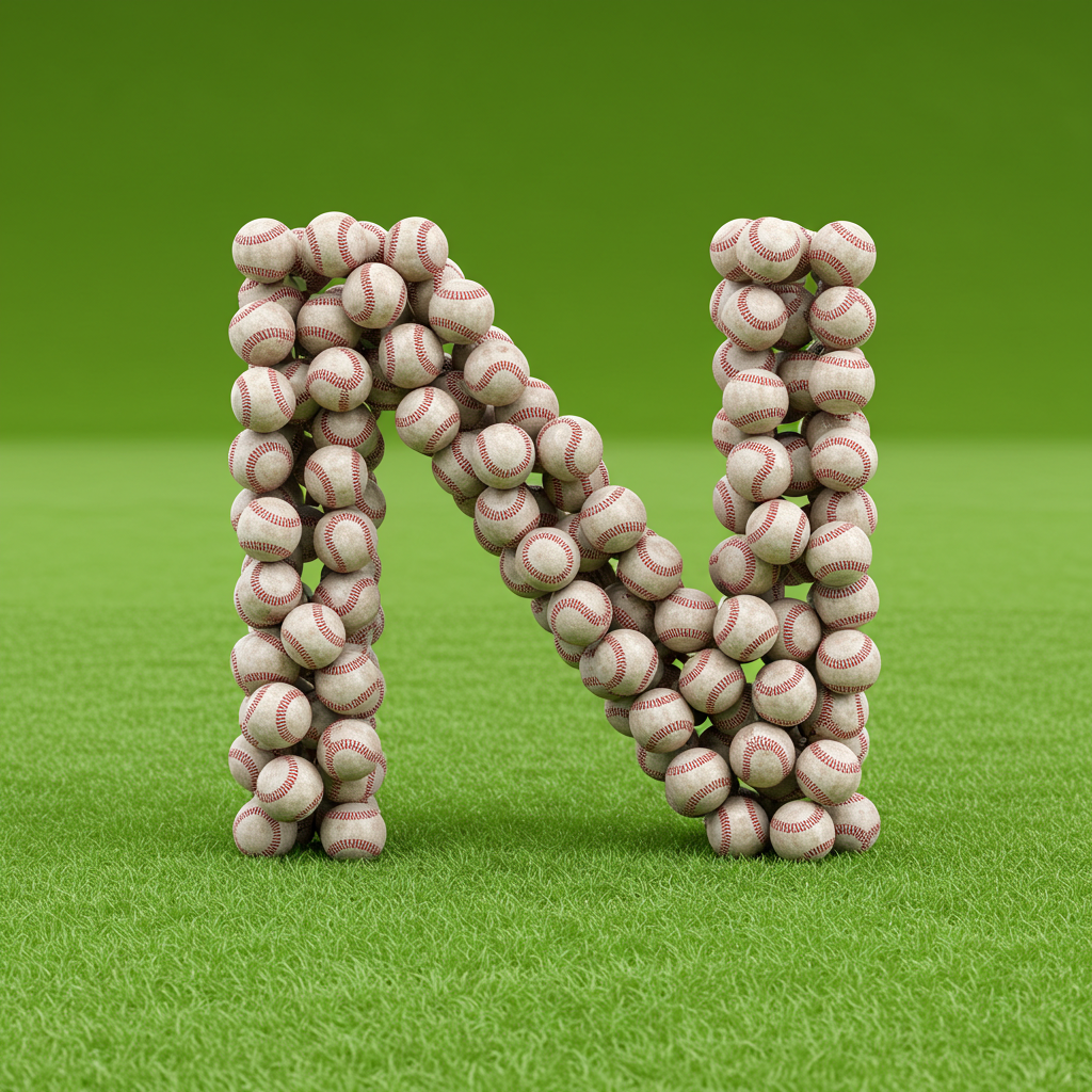 Baseballs — letter N
