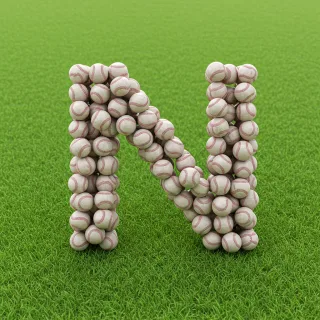 Baseballs — letter N (variant 2)