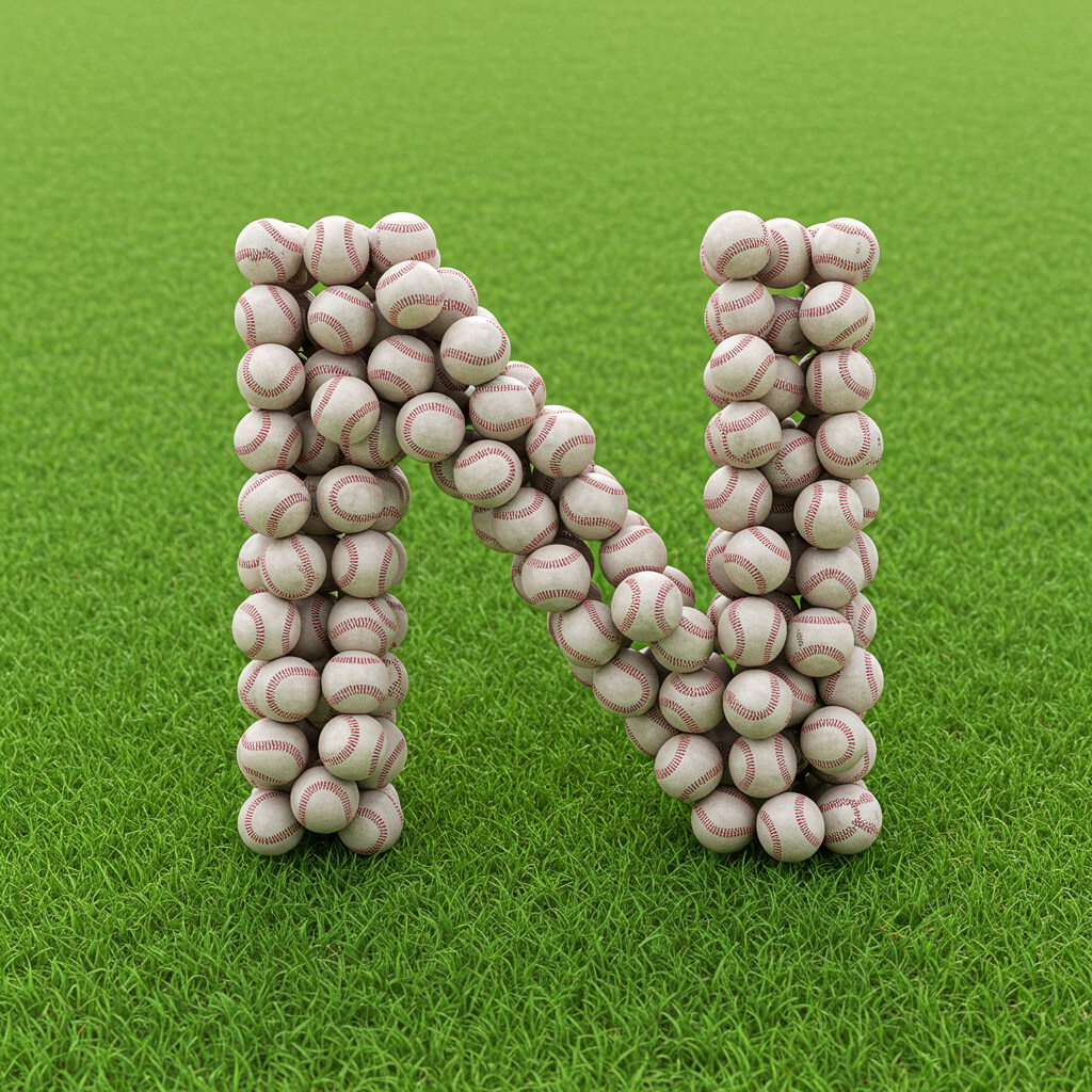 Baseballs — letter N (variant 2)
