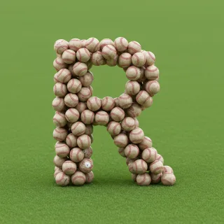 Baseballs — letter R (variant 2)