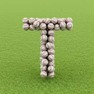 Baseballs — letter T