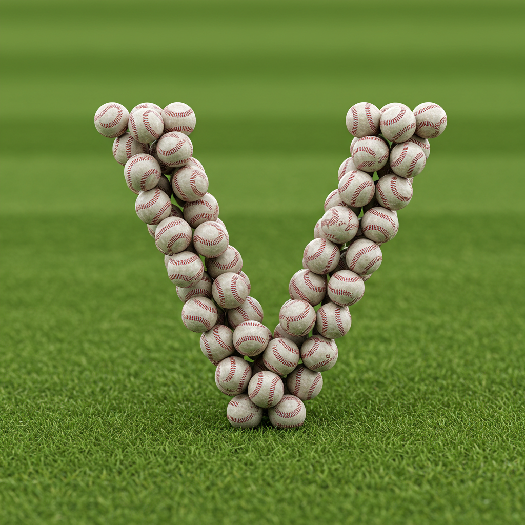 Baseballs — letter V