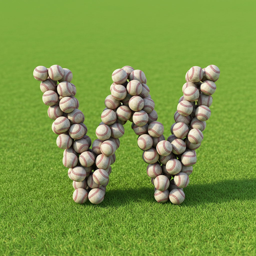 Baseballs — letter W (variant 2)