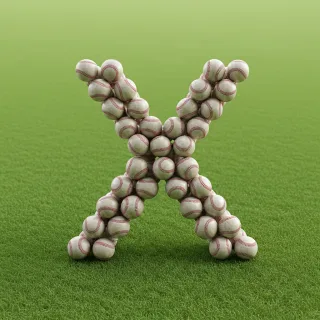 Baseballs — letter X