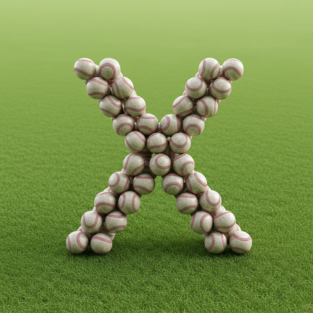 Baseballs — letter X