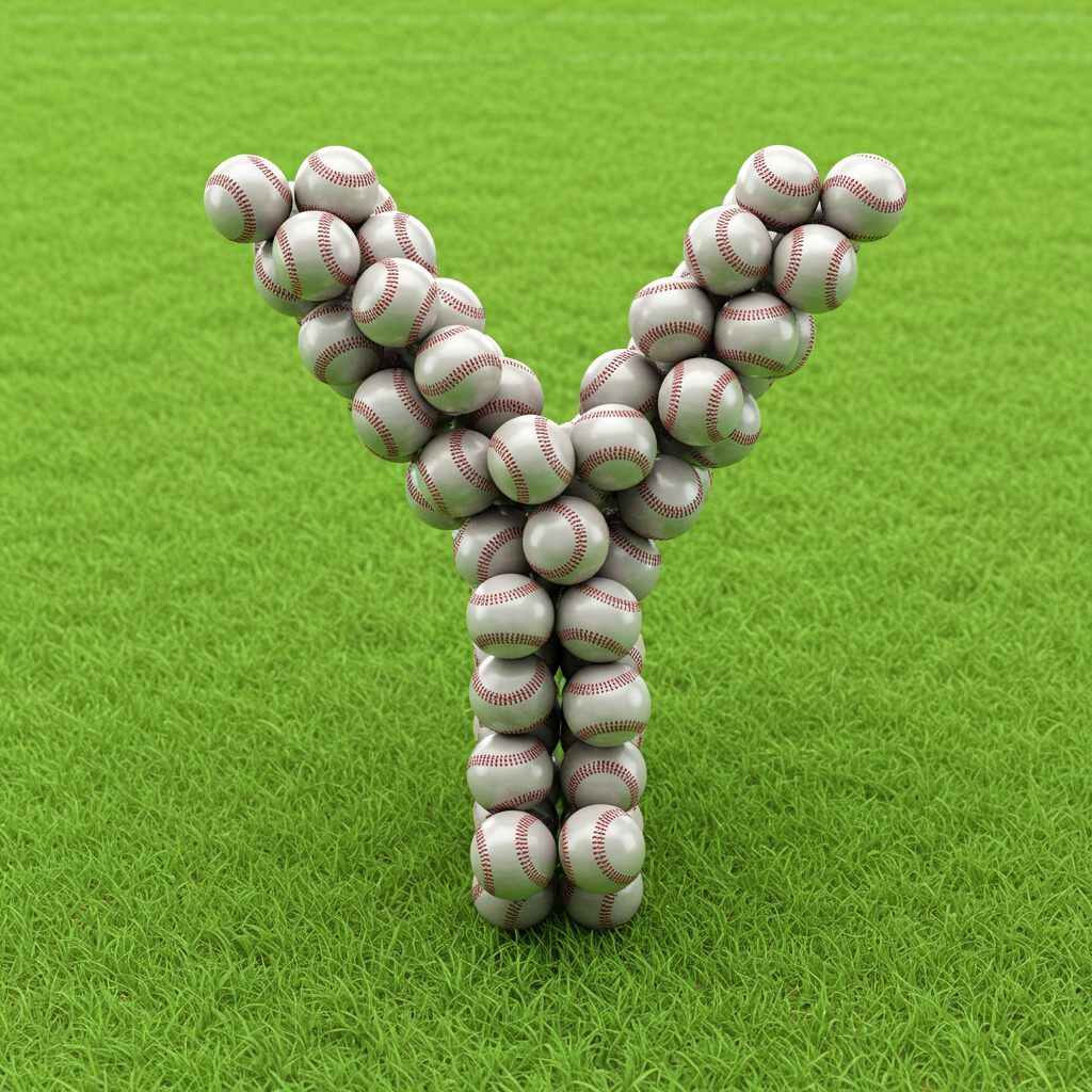 Baseballs — letter Y (variant 2)
