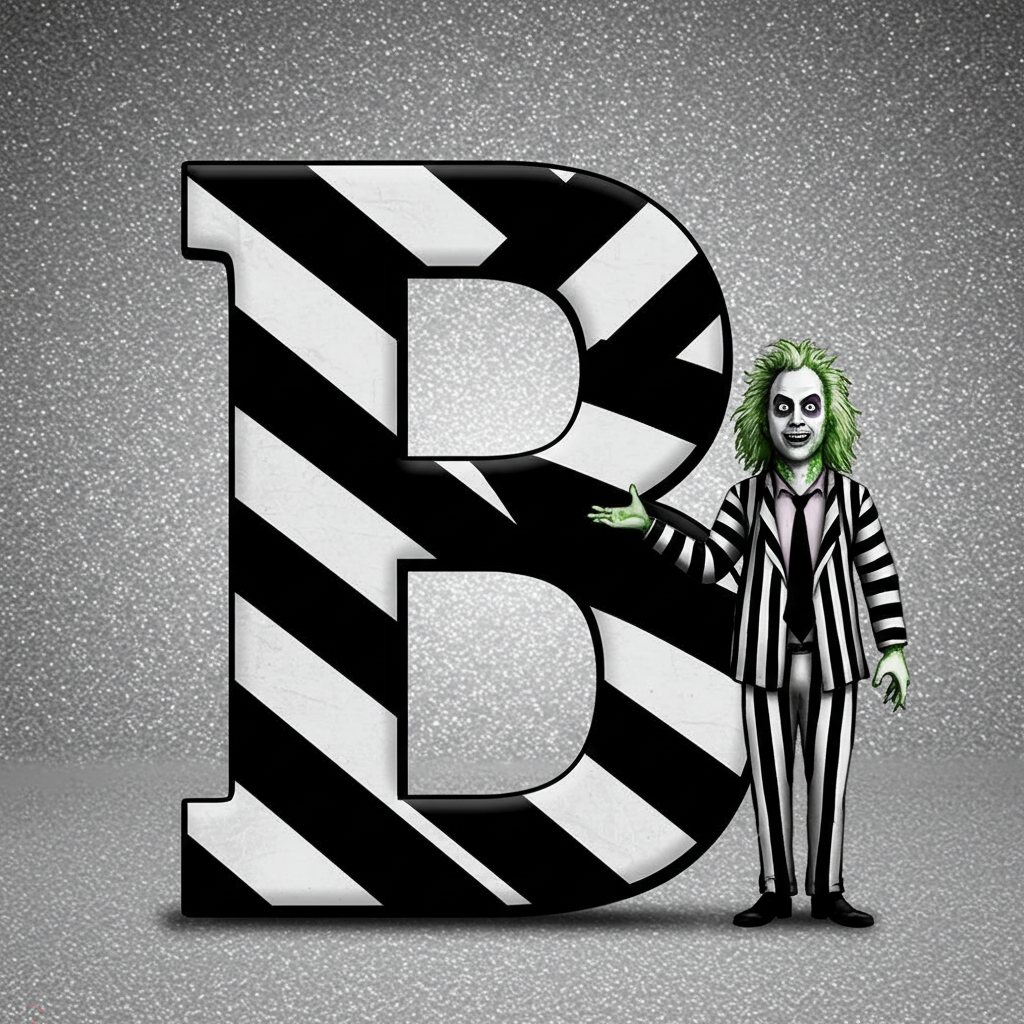 Beetlejuice — letter B (variant 2)