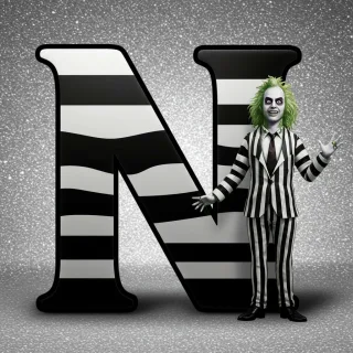 Beetlejuice — letter N (variant 2)