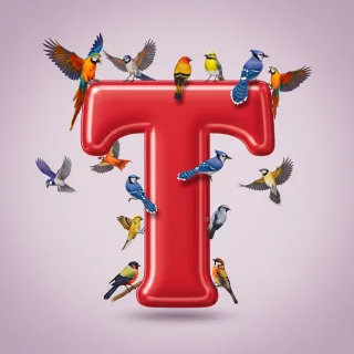 Birds — letter T (variant 2)