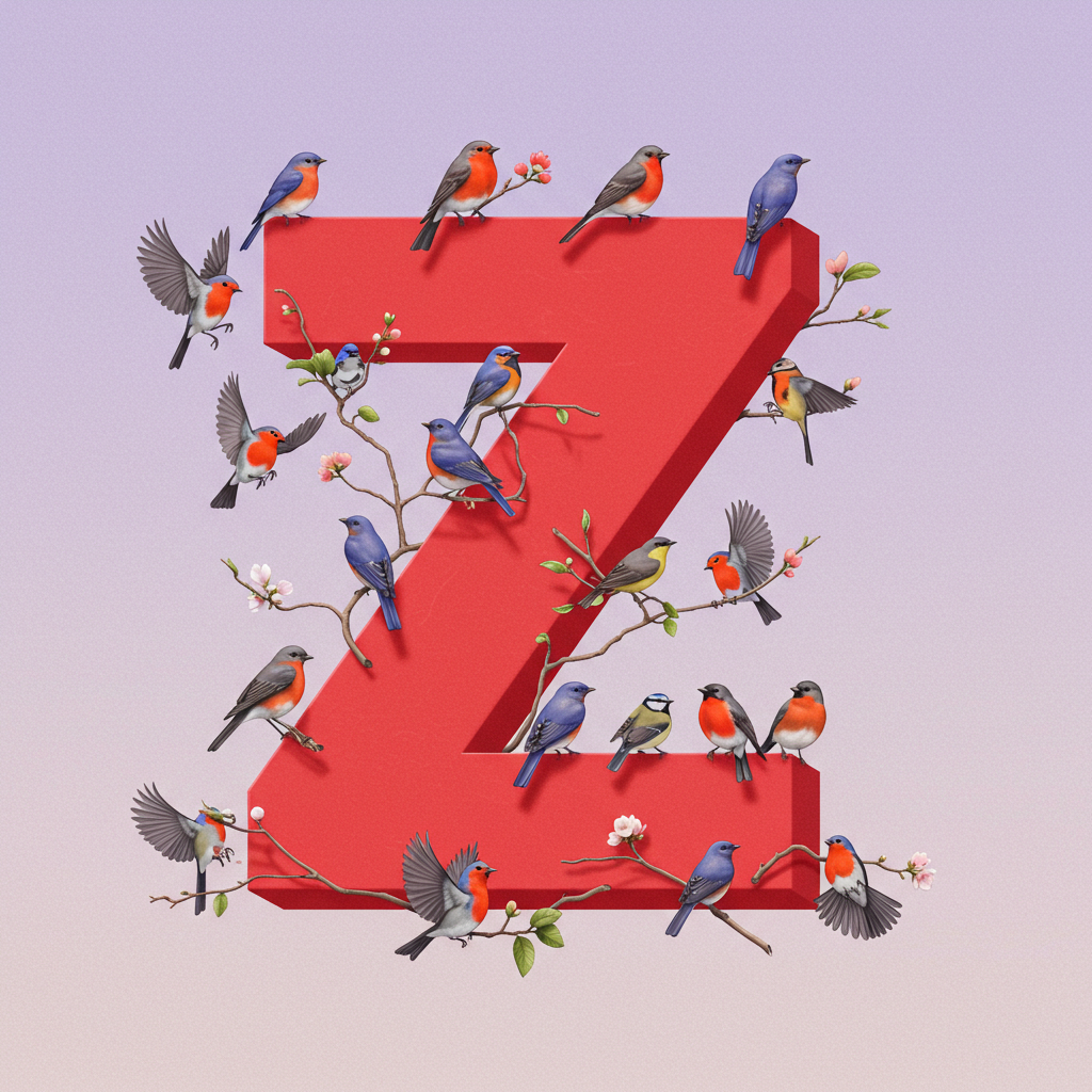 Birds — letter Z (variant 2)