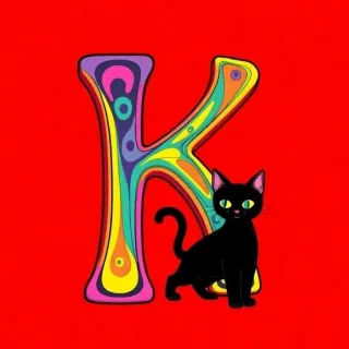 Black cat — letter K