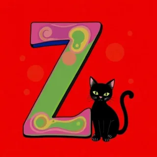 Black cat — letter Z