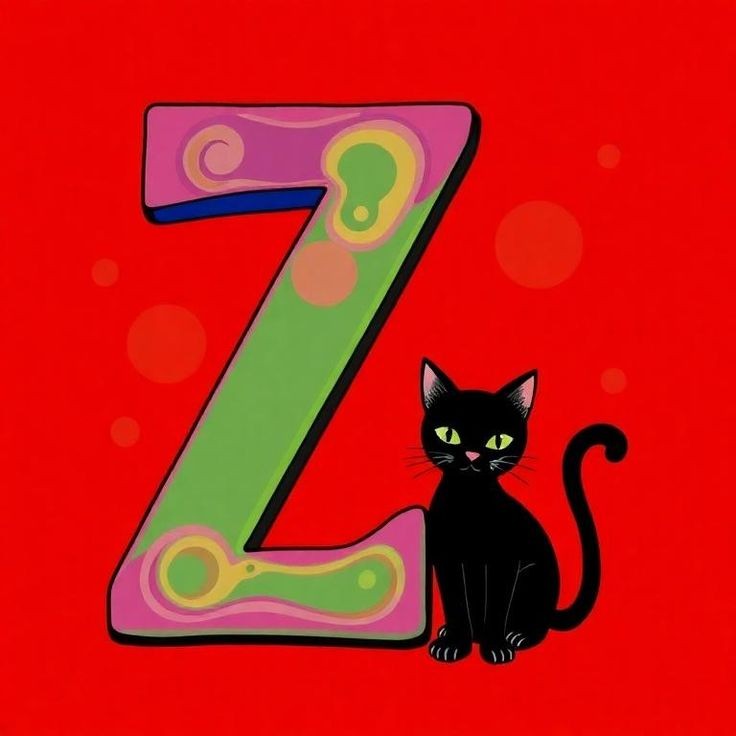 Black cat — letter Z