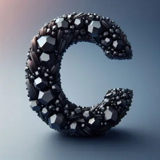 Black crystal — letter C