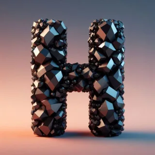 Black crystal — letter H