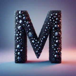 Black crystal — letter M