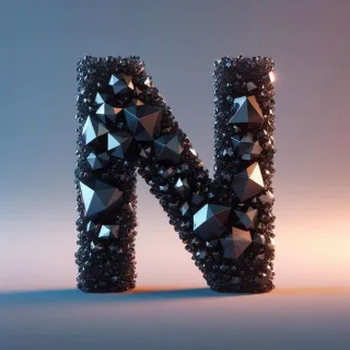 Black crystal — letter N