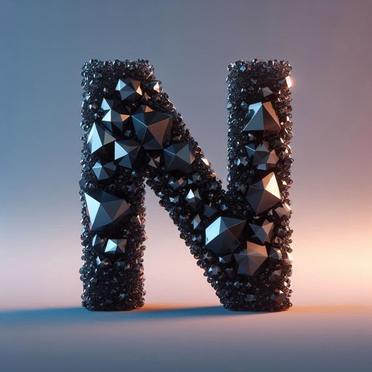 Black crystal — letter N