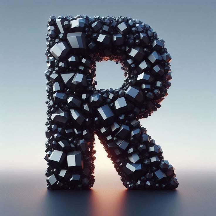 Black crystal — letter R