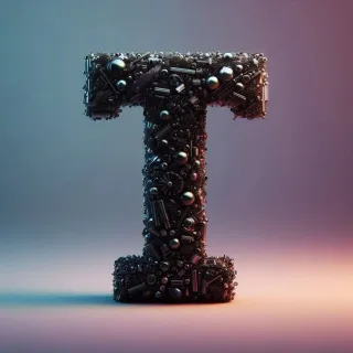 Black crystal — letter T