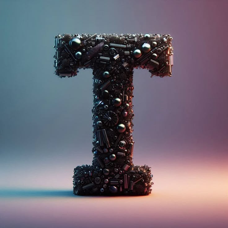 Black crystal — letter T