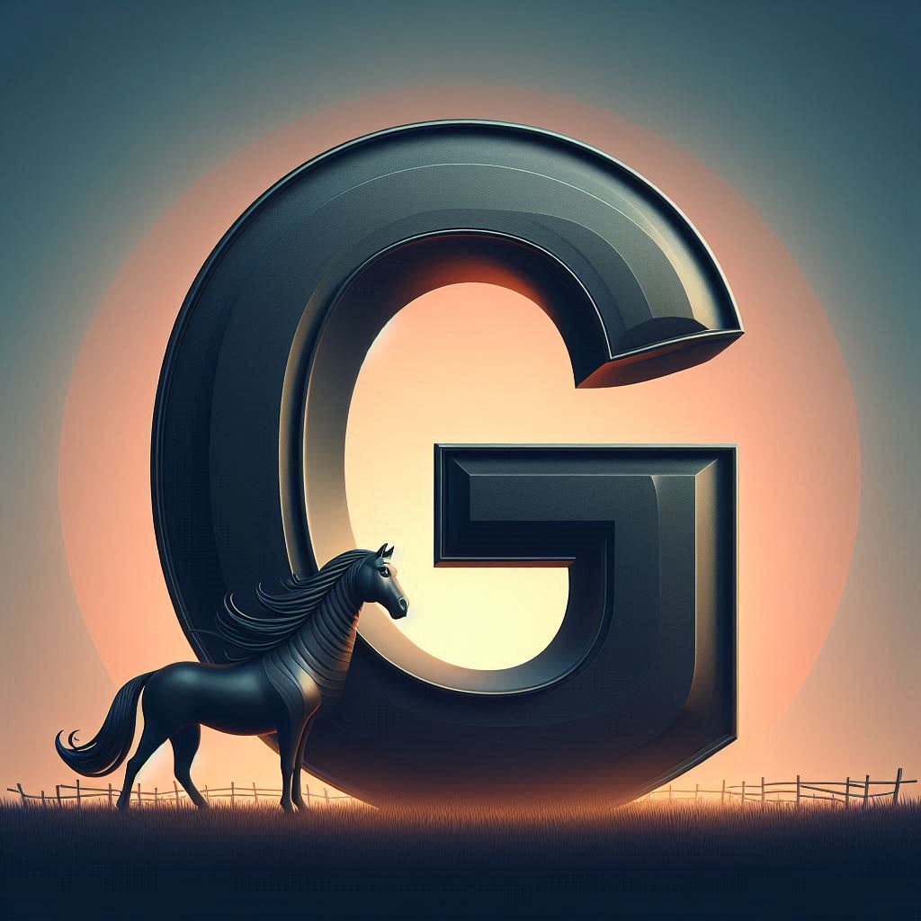Black horse — letter G