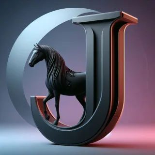 Black horse — letter J