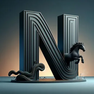 Black horse — letter N