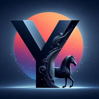 Black horse — letter Y